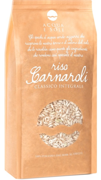Pack of Acqua e Sole Wholegrain Carnaroli Classico rice, grown in Lumellogno