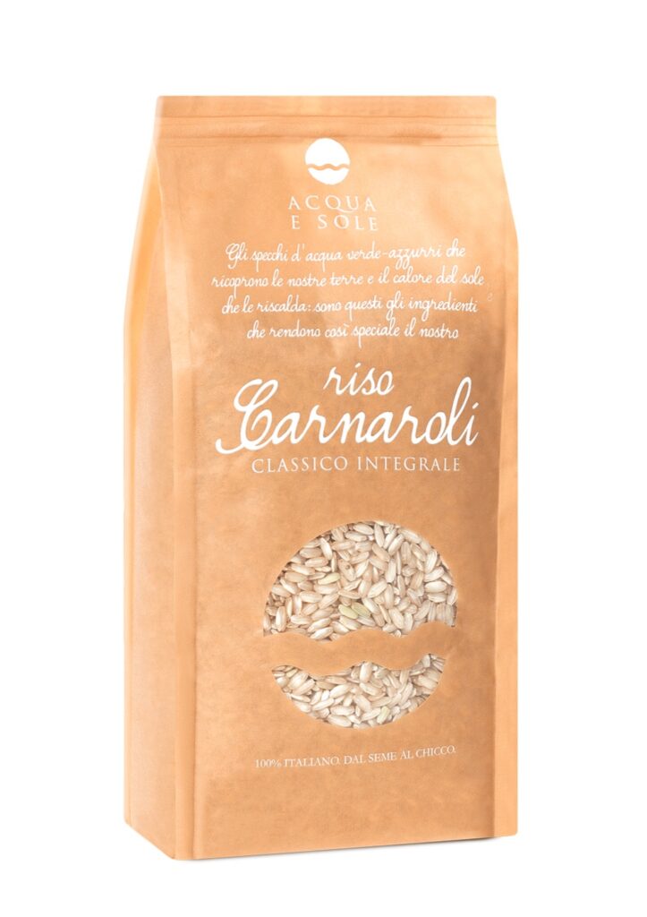 Pack of Acqua e Sole Wholegrain Carnaroli Classico rice, grown in Lumellogno