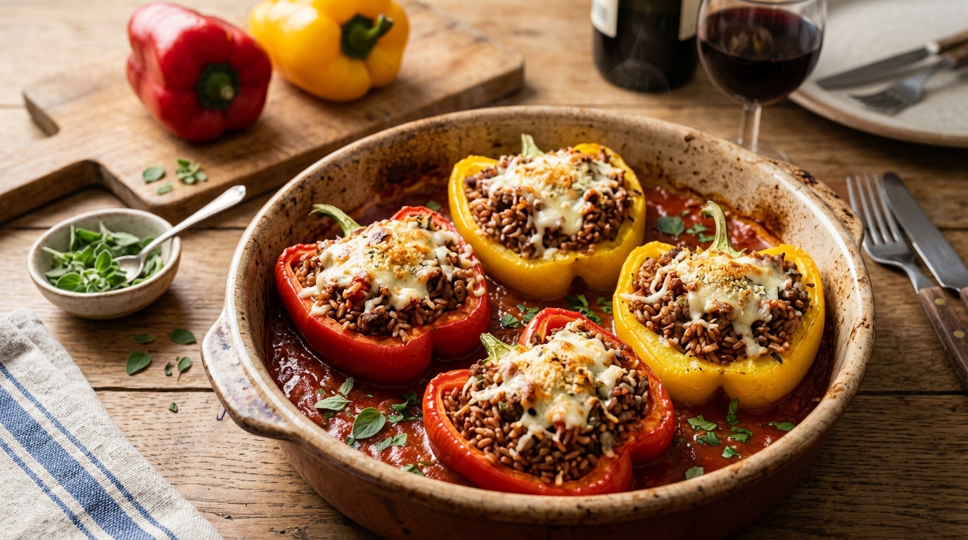 Peppers Stuffed with Red Rice, an original Acqua e Sole recipe