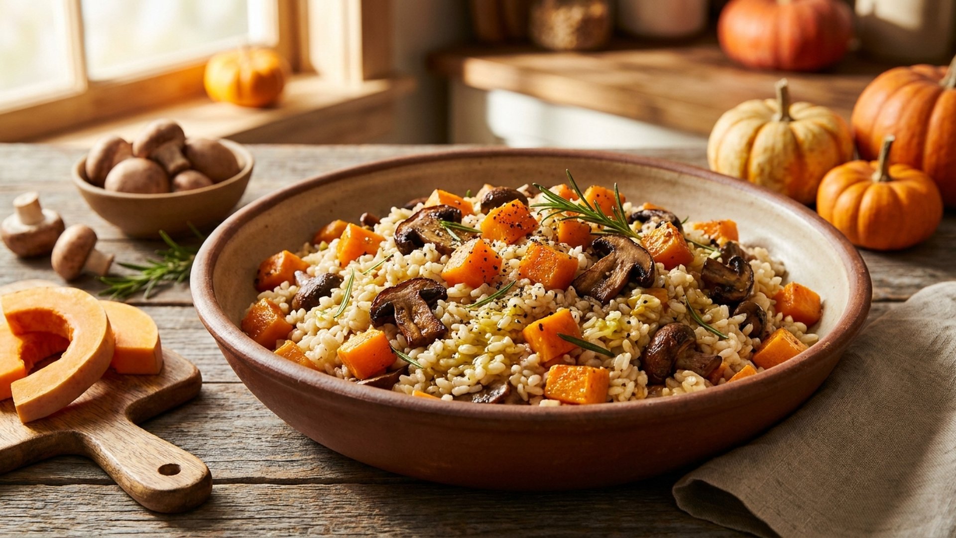 Arborio Pilaf with Pumpkin, Porcini and Rosemary