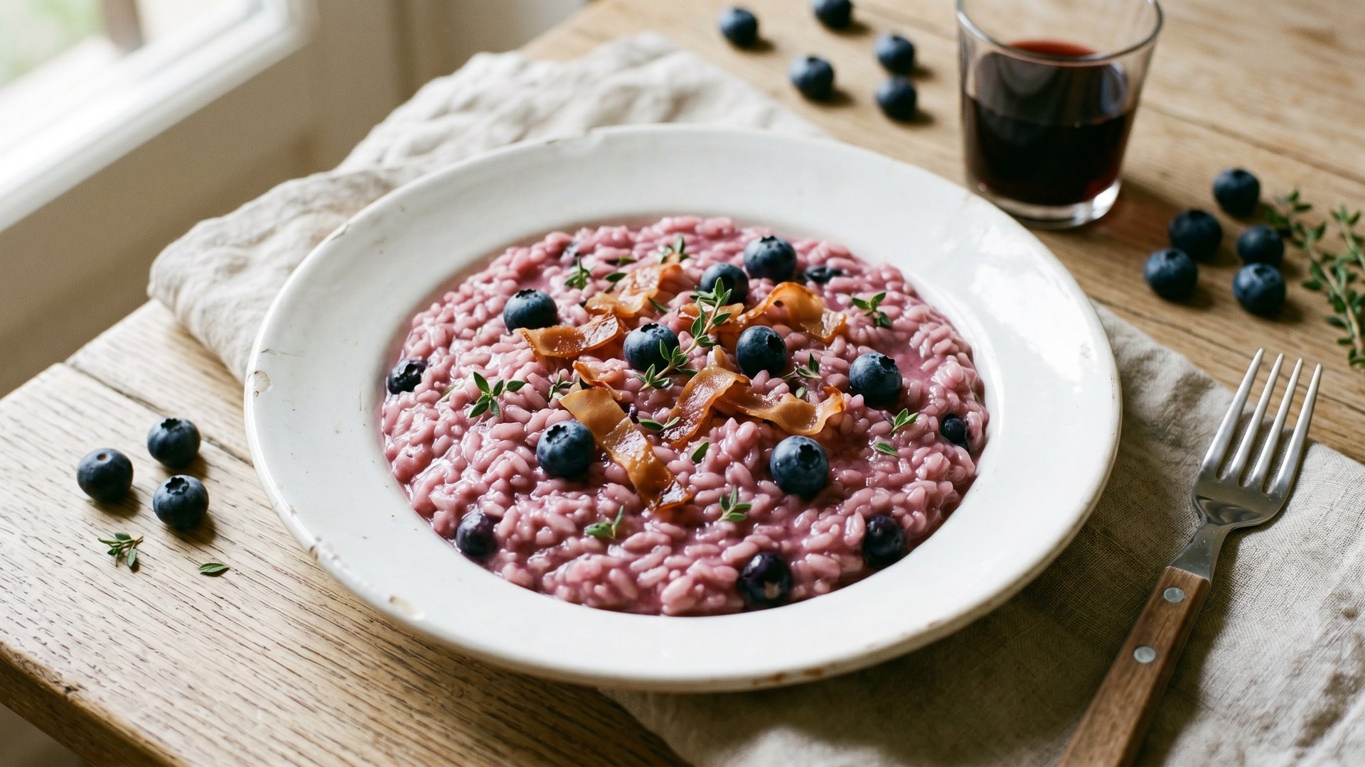 Risotto with Blueberries and Speck
